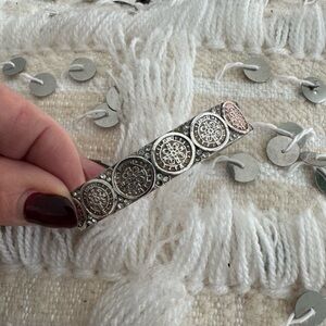 Virgins Saints & Angels Silver San Benito Medallion Bangle